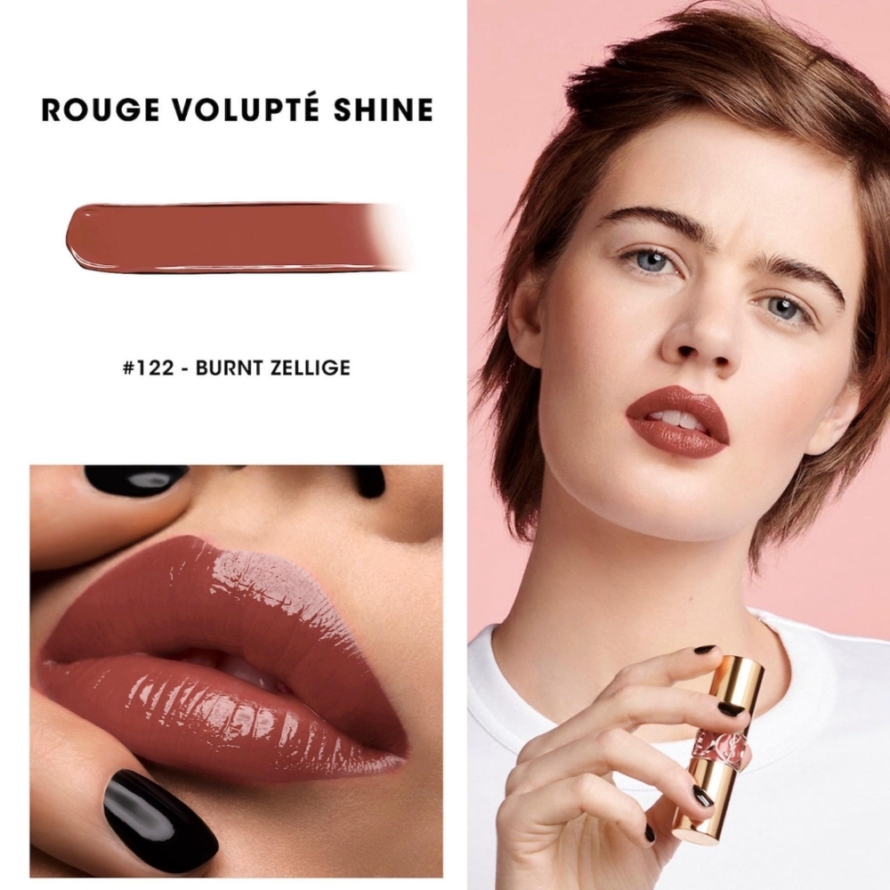 Yves Saint Laurent Volupté Shine Lipstick, Burnt Zellige (122), 3.2g/0.11oz - Picture 9 of 10